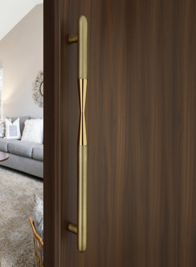 LAPO مقبض لابو من الفولاذ المقاوم للصدأ بلمسة نهائية ذهبية عتيقة، طوله 18 بوصة | مقبض سحب ودفع شديد التحمل للأبواب الخشبية والزجاجية | تصميم أنيق للمنزل والمكتب | عبوة من قطعة واحدة، ضمان لمدة 3 سنوات - Image 1